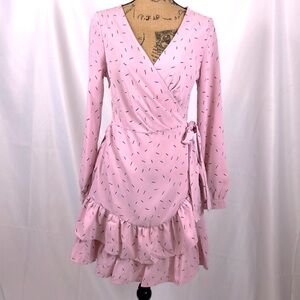 Petalroz dress faux wrap dusty rose & black Size S NWT Price is Firm